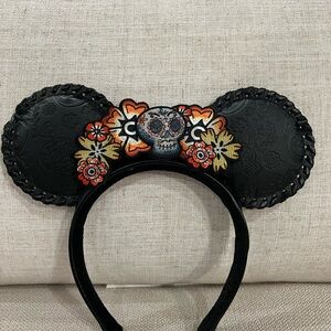 Coco Themed Mickey Ears with Floral Skull